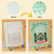 Afbeelding in Gallery-weergave laden, Mini Serie Schilderen op Nummer 15x20cm (6 stuks) - Kerstmis in mint