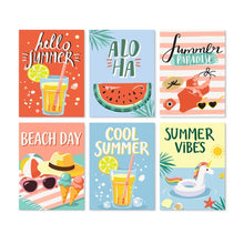 Afbeelding in Gallery-weergave laden, Mini Serie Schilderen op Nummer 15x20cm (6 stuks) - Poolside Pop