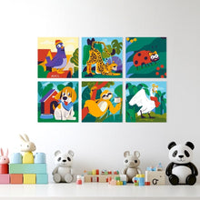 Afbeelding in Gallery-weergave laden, Mini Serie Schilderen op Nummer 20x20cm (6 stuks) - Dierenvrienden