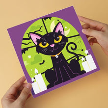 Afbeelding in Gallery-weergave laden, Mini Serie Schilderen op Nummer 20x20cm (6 stuks) - Zwarte kat Halloween
