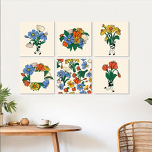 Afbeelding in Gallery-weergave laden, Mini Serie Schilderen op Nummer 20x20cm (6 stuks) - Handgeplukte bloemen