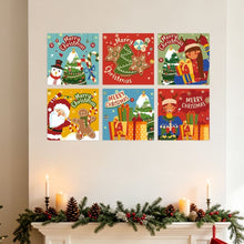 Afbeelding in Gallery-weergave laden, Mini Serie Schilderen op Nummer 20x20cm (6 stuks) - Kerstkleuren