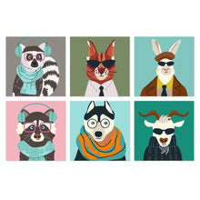 Afbeelding in Gallery-weergave laden, Mini Serie Schilderen op Nummer 20x20cm (6 stuks) - Coole beestjes
