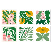 Afbeelding in Gallery-weergave laden, Mini Serie Schilderen op Nummer 20x20cm (6 stuks) - Botanisch vormenpatroon