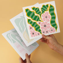 Afbeelding in Gallery-weergave laden, Mini Serie Schilderen op Nummer 20x20cm (6 stuks) - Botanisch vormenpatroon