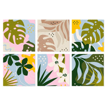 Afbeelding in Gallery-weergave laden, Mini Serie Schilderen op Nummer 20x20cm (6 stuks) - Modern bladpatroon