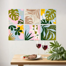Afbeelding in Gallery-weergave laden, Mini Serie Schilderen op Nummer 20x20cm (6 stuks) - Modern bladpatroon