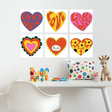 Afbeelding in Gallery-weergave laden, Mini Serie Schilderen op Nummer 20x20cm (6 stuks) - Groovy harten