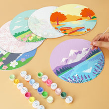 Afbeelding in Gallery-weergave laden, Mini Serie Schilderen op Nummer - Schijven Ø20cm (6 stuks) - Dromerige landschappen 1