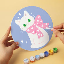 Afbeelding in Gallery-weergave laden, Mini Serie Schilderen op Nummer - Schijven Ø20cm (6 stuks) - Linten en katten
