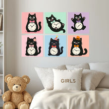Afbeelding in Gallery-weergave laden, Mini Serie Schilderen op Nummer 20x20cm (6 stuks) - Tik-tak-katten
