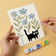 Afbeelding in Gallery-weergave laden, Mini Serie Schilderen op Nummer 15x20cm (6 stuks) - Nieuwsgierige zwarte katten