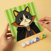 Afbeelding in Gallery-weergave laden, Mini Serie Schilderen op Nummer 20x20cm (6 stuks) - Fantastische kattenwereld