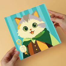 Afbeelding in Gallery-weergave laden, Mini Serie Schilderen op Nummer 20x20cm (6 stuks) - Fantastische kattenwereld