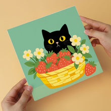 Afbeelding in Gallery-weergave laden, Mini Serie Schilderen op Nummer 20x20cm (6 stuks) - Kat en kleurrijk fruit