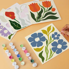 Afbeelding in Gallery-weergave laden, Mini Serie Schilderen op Nummer 20x20cm (6 stuks) - Vintage bloemenprint