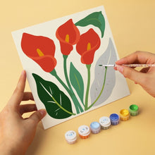 Afbeelding in Gallery-weergave laden, Mini Serie Schilderen op Nummer 20x20cm (6 stuks) - Vintage bloemenprint