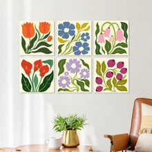 Afbeelding in Gallery-weergave laden, Mini Serie Schilderen op Nummer 20x20cm (6 stuks) - Vintage bloemenprint