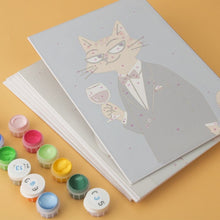 Afbeelding in Gallery-weergave laden, Mini Serie Schilderen op Nummer 15x20cm (6 stuks) - Stijlvolle katten