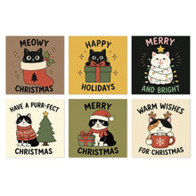 Afbeelding in Gallery-weergave laden, Mini Serie Schilderen op Nummer 20x20cm (6 stuks) - Miauwige kerst