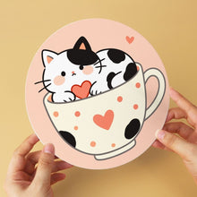 Afbeelding in Gallery-weergave laden, Mini Serie Schilderen op Nummer - Schijven Ø20cm (6 stuks) - Katten en theekopjes