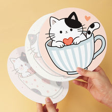 Afbeelding in Gallery-weergave laden, Mini Serie Schilderen op Nummer - Schijven Ø20cm (6 stuks) - Katten en theekopjes