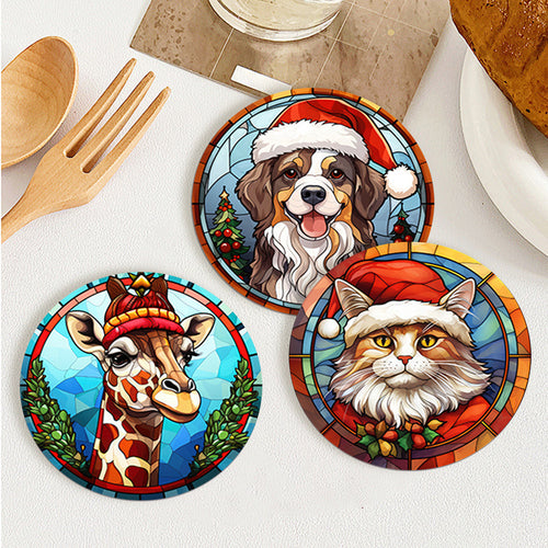 Schilderen op Nummer Onderzetters 15cm (6 stuks) - Kerstwezens
