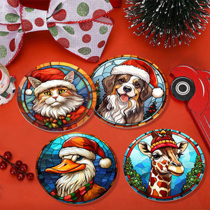 Schilderen op Nummer Onderzetters 15cm (6 stuks) - Kerstwezens