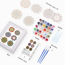 Afbeelding in Gallery-weergave laden, Schilderen op Nummer Onderzetters 15cm (6 stuks) - Gekleurde Mandala