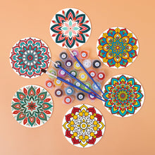 Afbeelding in Gallery-weergave laden, Schilderen op Nummer Onderzetters 15cm (6 stuks) - Gekleurde Mandala