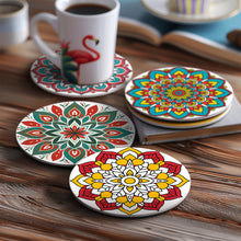 Afbeelding in Gallery-weergave laden, Schilderen op Nummer Onderzetters 15cm (6 stuks) - Gekleurde Mandala
