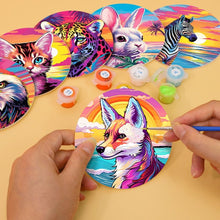 Afbeelding in Gallery-weergave laden, Schilderen op Nummer Onderzetters 15cm (6 stuks) - Fauna Pop Art