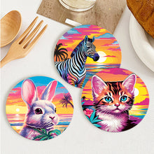 Afbeelding in Gallery-weergave laden, Schilderen op Nummer Onderzetters 15cm (6 stuks) - Fauna Pop Art