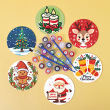 Afbeelding in Gallery-weergave laden, Schilderen op Nummer Onderzetters 15cm (6 stuks) - Kerst Handgemaakt