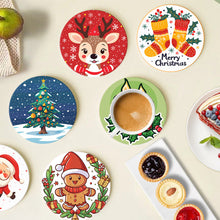 Afbeelding in Gallery-weergave laden, Schilderen op Nummer Onderzetters 15cm (6 stuks) - Kerst Handgemaakt