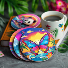 Afbeelding in Gallery-weergave laden, Schilderen op Nummer Onderzetters 15cm (6 stuks) - Fauna Serie met Panda, Wasbeer en Zeehond