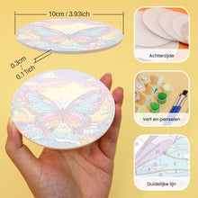 Afbeelding in Gallery-weergave laden, Schilderen op Nummer Onderzetters 15cm (6 stuks) - Fauna Serie met Panda, Wasbeer en Zeehond