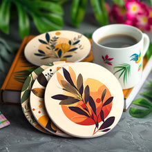 Afbeelding in Gallery-weergave laden, Schilderen op Nummer Onderzetters 15cm (6 stuks) - Modern Botanisch Design