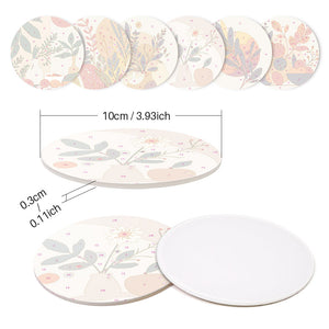 Schilderen op Nummer Onderzetters 15cm (6 stuks) - Modern Botanisch Design