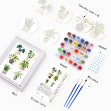 Afbeelding in Gallery-weergave laden, Schilderen op Nummer Onderzetters 15cm (6 stuks) - Monstera en Varen