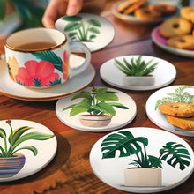 Afbeelding in Gallery-weergave laden, Schilderen op Nummer Onderzetters 15cm (6 stuks) - Monstera en Varen