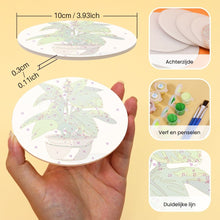 Afbeelding in Gallery-weergave laden, Schilderen op Nummer Onderzetters 15cm (6 stuks) - Monstera en Varen
