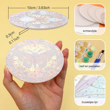 Afbeelding in Gallery-weergave laden, Schilderen op Nummer Onderzetters 15cm (4 stuks) - Vibrerende Vleugels: Een Kwartet van Vlinders