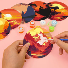 Afbeelding in Gallery-weergave laden, Schilderen op Nummer Onderzetters 15cm (6 stuks) - Zonsondergangscène