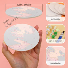 Afbeelding in Gallery-weergave laden, Schilderen op Nummer Onderzetters 15cm (6 stuks) - Zonsondergangscène