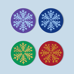 Schilderen op Nummer Onderzetters 15cm (4 stuks) - Sneeuwvlok