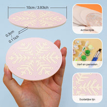 Afbeelding in Gallery-weergave laden, Schilderen op Nummer Onderzetters 15cm (4 stuks) - Sneeuwvlok