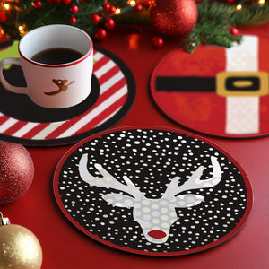 Schilderen op Nummer Onderzetters 15cm (4 stuks) - Creatief Kerstcadeau