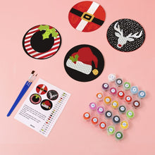 Afbeelding in Gallery-weergave laden, Schilderen op Nummer Onderzetters 15cm (4 stuks) - Creatief Kerstcadeau