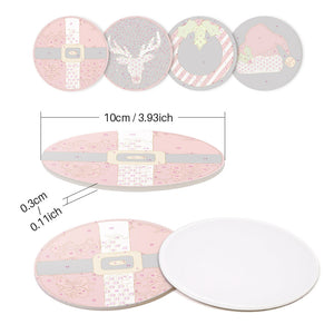 Schilderen op Nummer Onderzetters 15cm (4 stuks) - Creatief Kerstcadeau